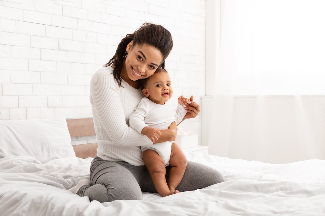 black mom and baby