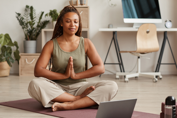 woman meditating